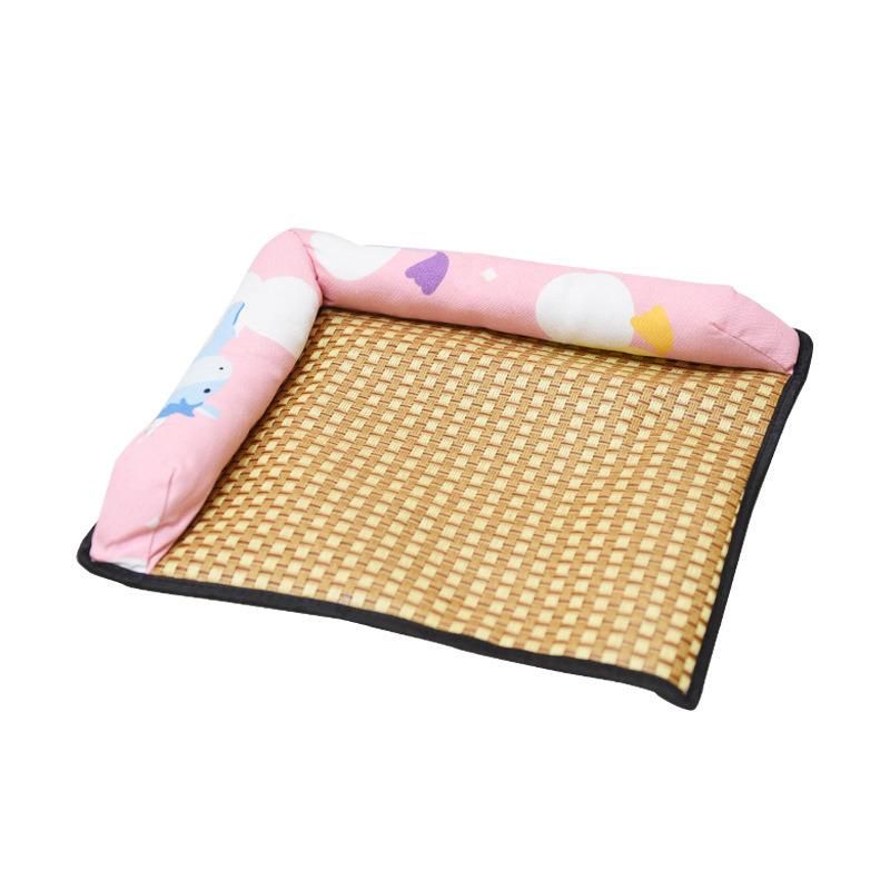 Cat Mat Pet Nest Bite Resistant Cooling Rattan Pet Bed Ice Mat Dog Sofa Cat Dog Nest