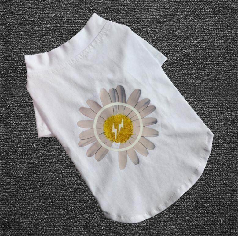 Flower Logo Pure Cotton Dog T-Shirt