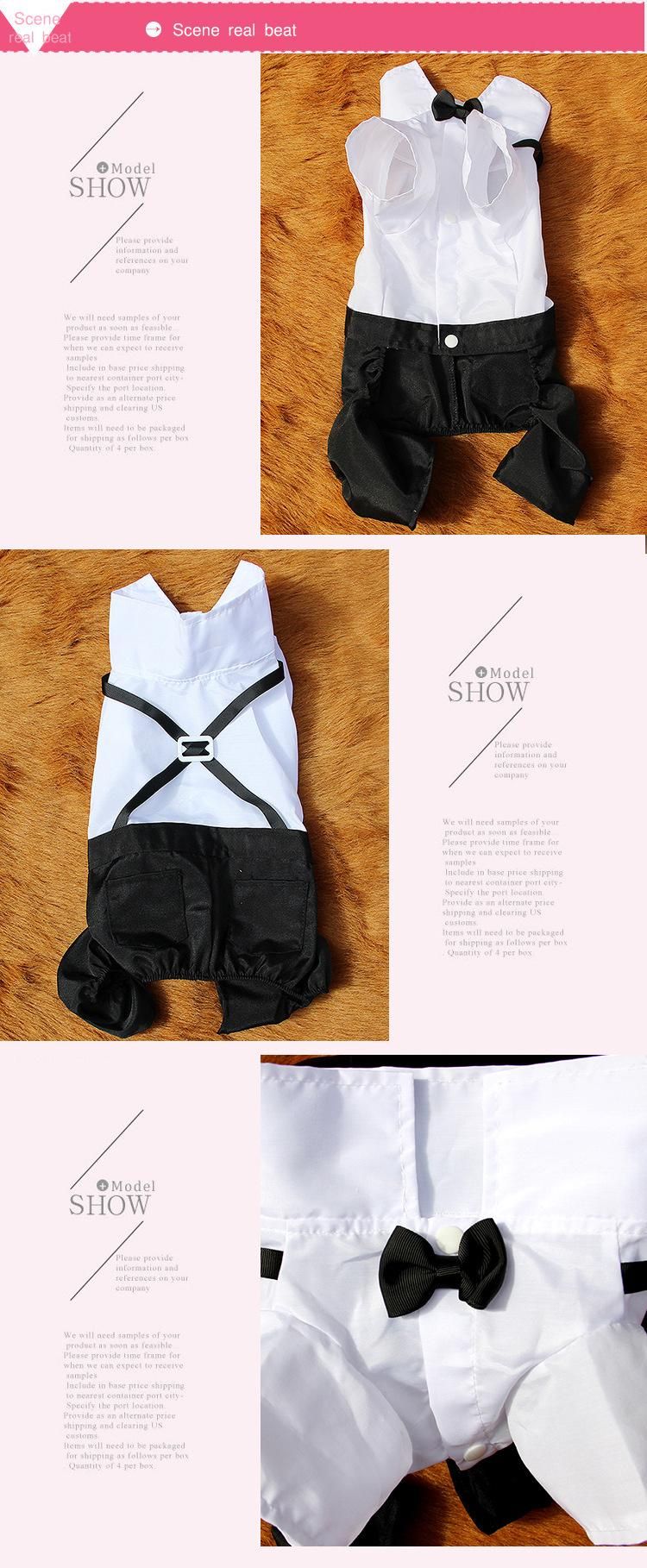 New Fashion Pet Suit Pants Dog Dress Supplies Teddy Bomei Small Medium-Sized Dog Clothes Wholesale