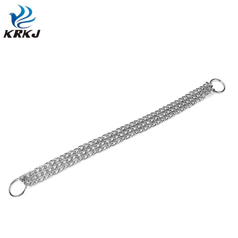 Sturdy and Durable Metal Material Dog Neck Triple Layered Chain Chock Collar Choker for Large Dog