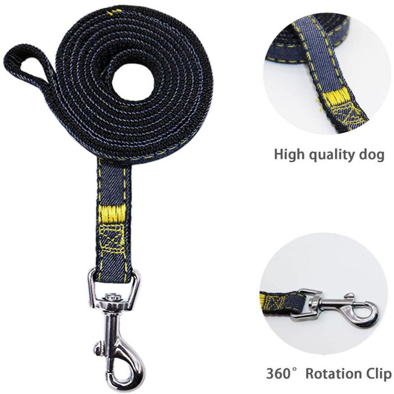 Dog Leash Dog Harness Dog Collar Set Denim Sewing Training Pet Harness Set