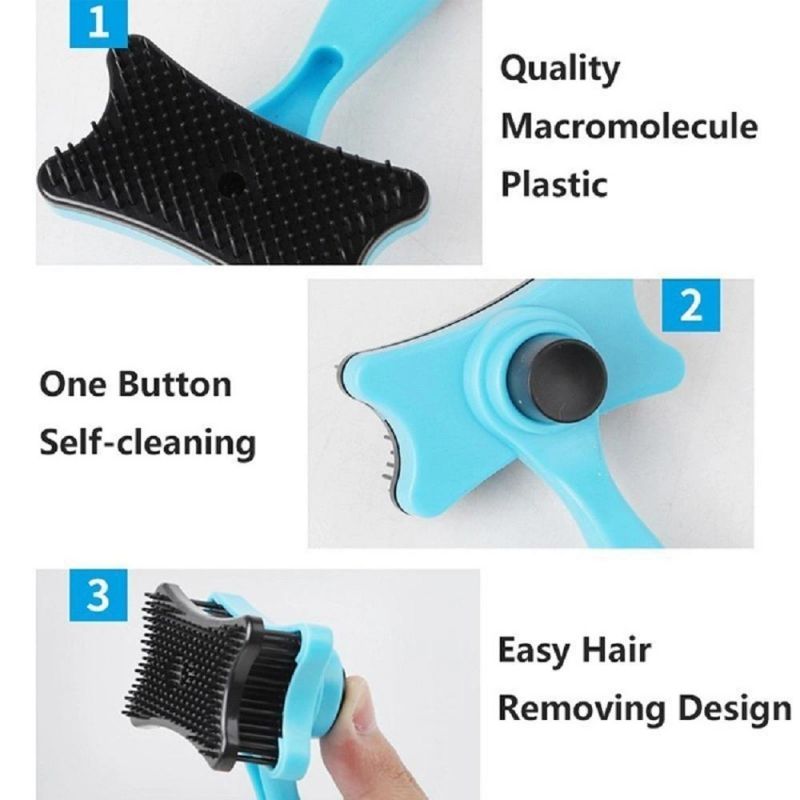 Pets Hair Removing Tool Plastic Push Brush