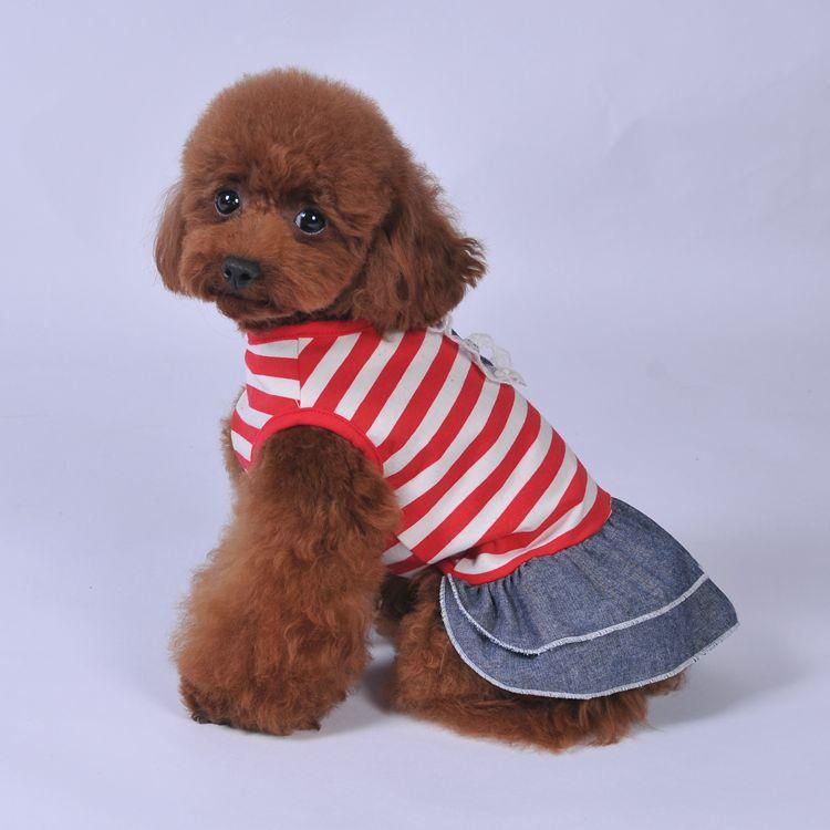 Source Manufacturers Hot Sale New Arrival Dog Skirt Sweet Puppy Denim Princess Dress Dog Clothes