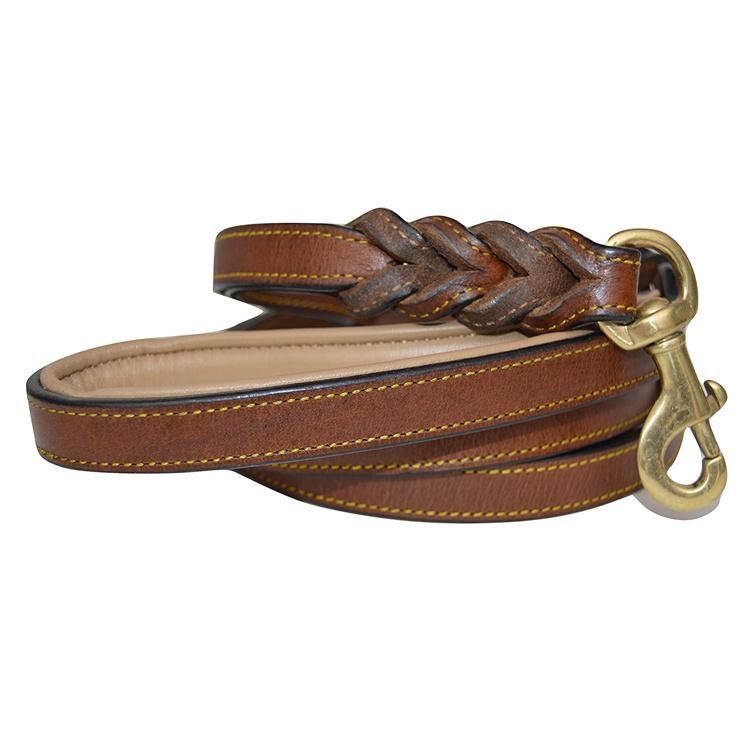 High Quality Braided Genuine Leather Dog Leash