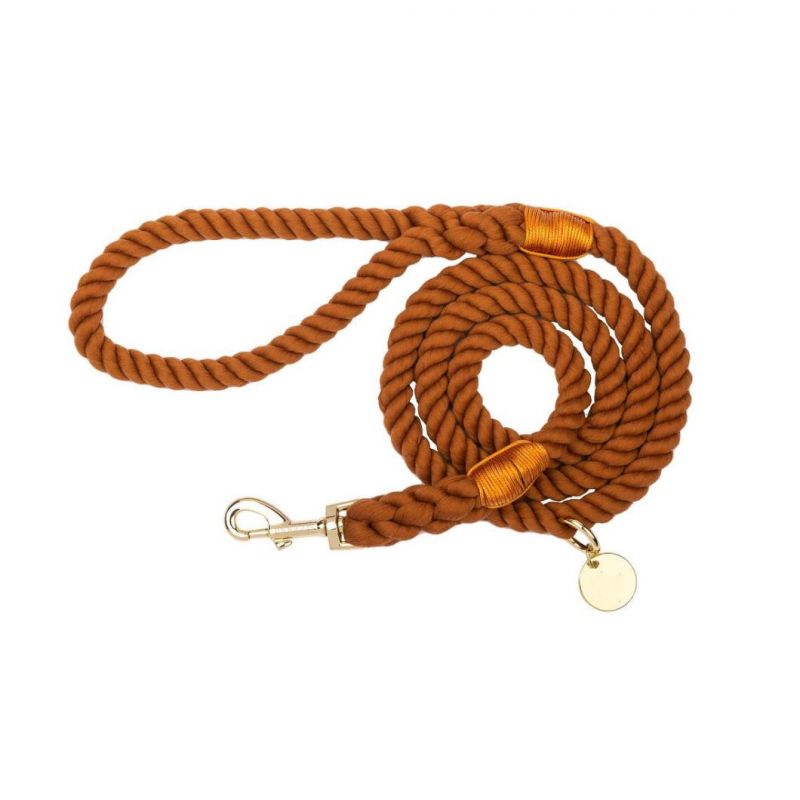 Braided Cotton Rope Leash with Heavy Duty Metal Sturdy Clasp