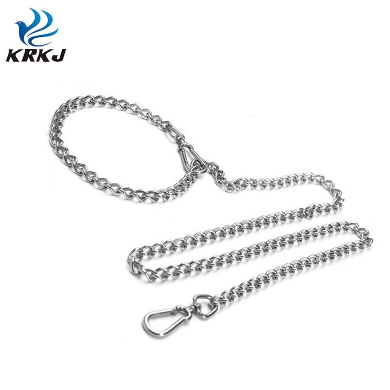 Waterproof Rust Seamless Welding Pet 2m Double Headed Stainless Steel Dog Chain Leash