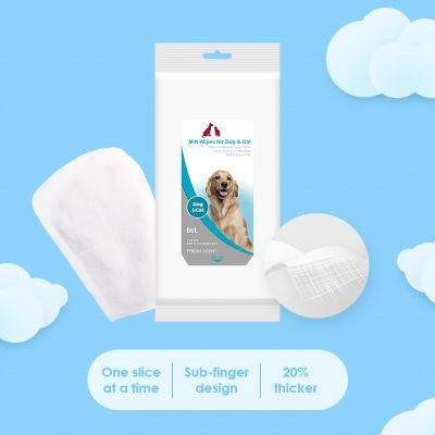 Finger Style Pet Wipes with Special Plant Extract Liquid and Unscented Mesh Design Double Cleaness Soft for Pets Body 1/4/6/10PCS Formula
