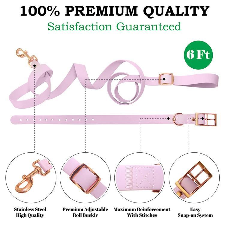 Soft PVC Coated Nylon Dog Collar Leash Set