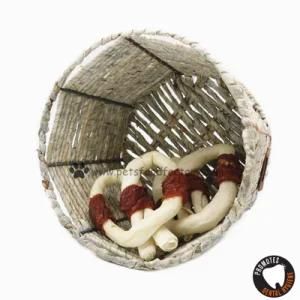 Nutrition Dried Duck Breast Wrapped Rawhide Heart Shape Dog Chew Treats