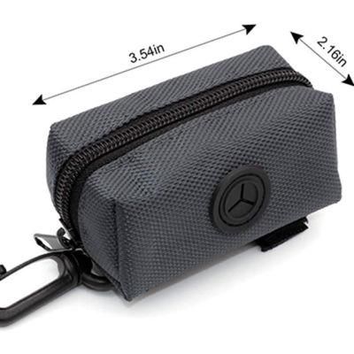 Pet Waste Bag Zippered Pouch, Portable Dog Poop Bag Holder Leash Attachment Lightweight Fabric Bags
