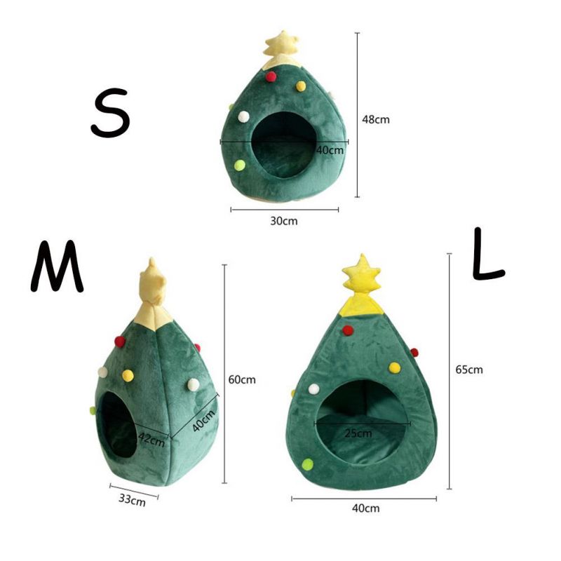 2021 New Year Wholesale Price Cat Bed Dog Pet Cave Christmas Tree House Product