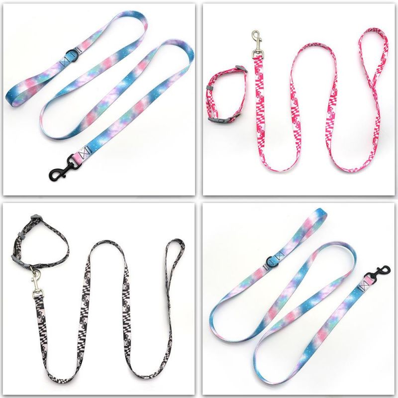 Soft Polyester Pet Leash Both Sides Sublimation Personalized Logo