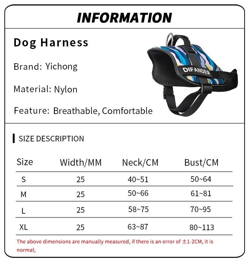 2022 Sporty Vivid Printed Fabric Dog Safety Harness