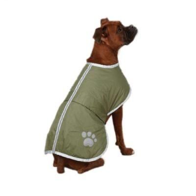 Reflective Stripe and Paw Print Detailing on Back Dog Coat