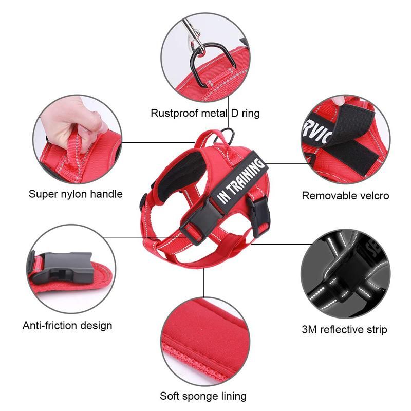 High Quality Outdoor Reflective Adjustable Mesh Oxford No Pull Custom Dog Harness