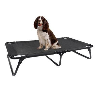 Elevated portable Foldable Cooling Folding Raised Pet Dog Bed Cot with Steel Frame Play and Rest Bed
