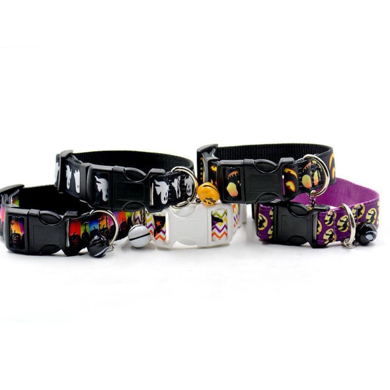 Halloween Polyester Dog Collar Adjustable with Bell Festival Creative New Products Pet Collar