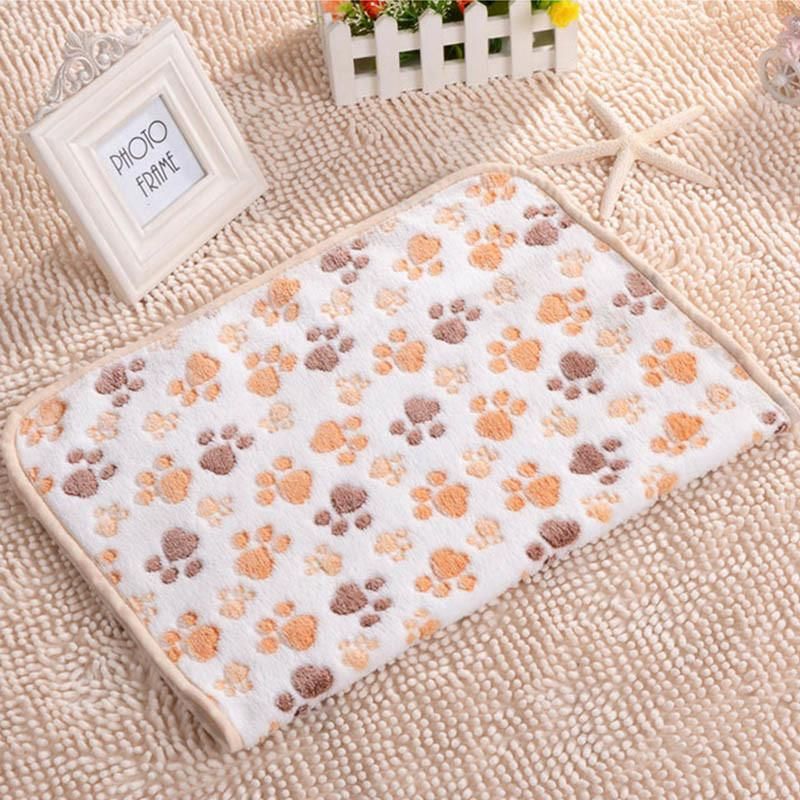 Dog Supplies Pet Sleep Warm Paw Print Pet Beds Mat Pet Blanket