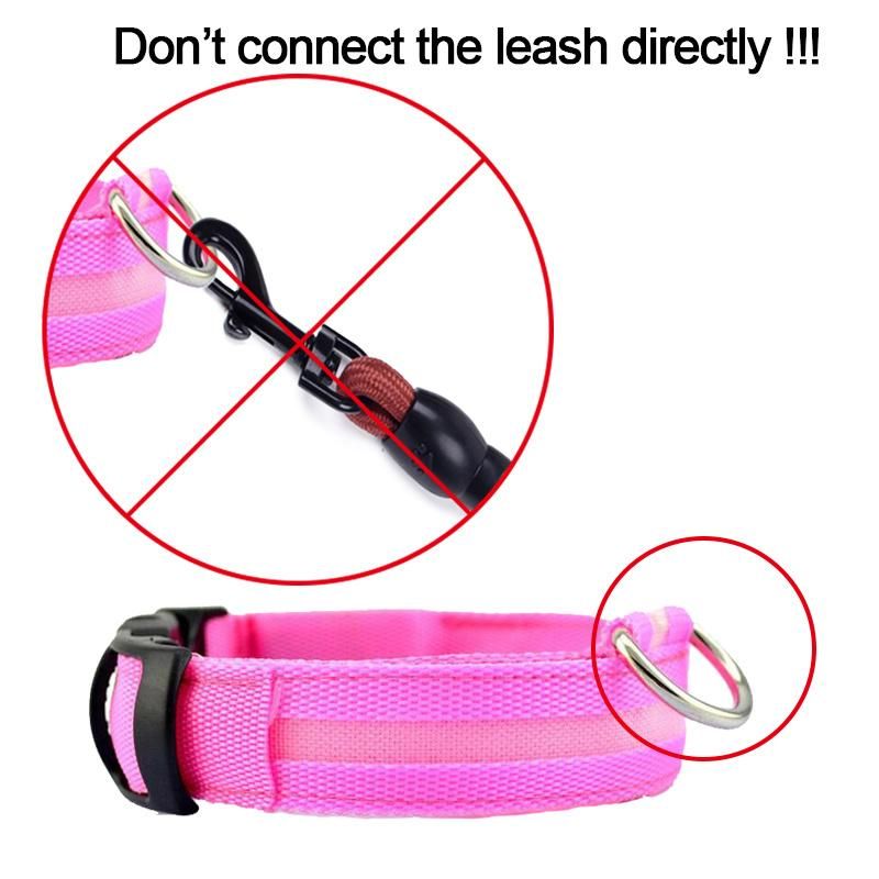 LED Glowing Dog Collar Adjustable Flashing Rechargea Luminous Collar