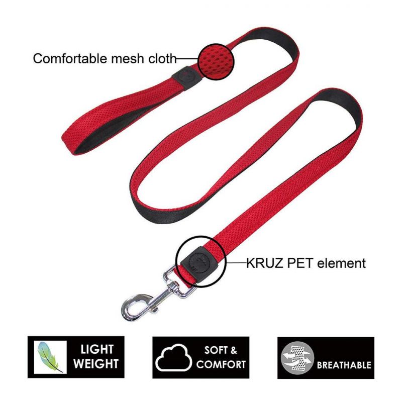 Breathable Comfort Puffy Mesh Pet Dog Leash in Red Color