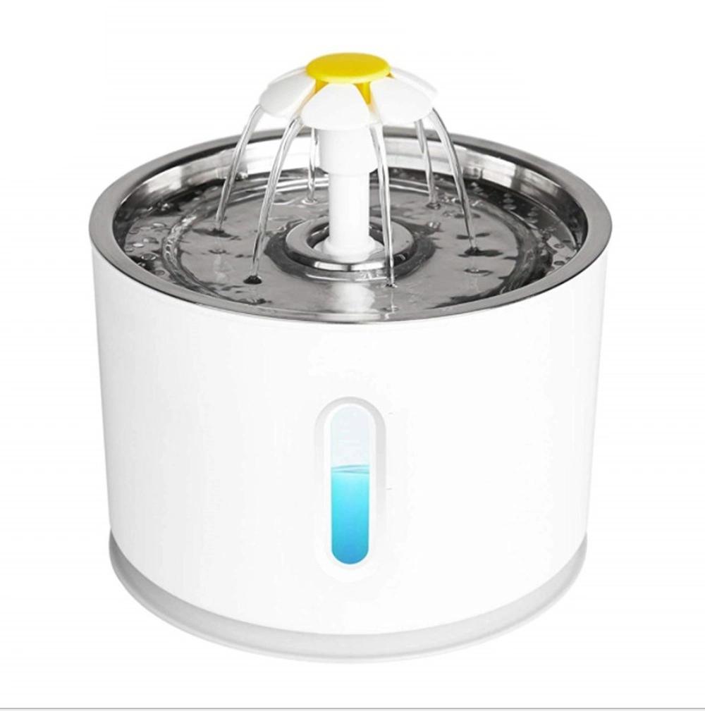 USB Cable Water Fountain Replaceable Filtration Automatic Cat Water Fountain Mute Activated Carbon Stainless 2.4L Water Fountain
