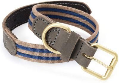 Genuine Leather and Durable Canvas Combines Dog Collar
