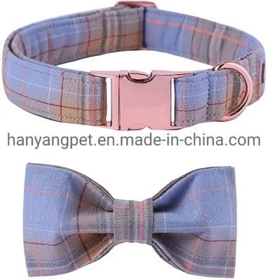 OEM Custom Print Pattern Pet Cat Dog Bowtie with Collar