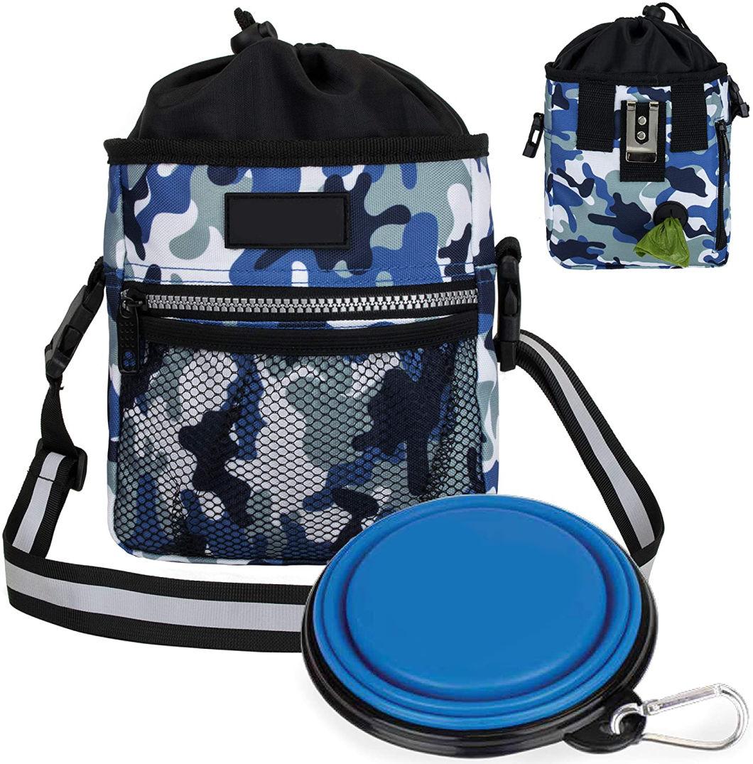 Dog Treat Pouch Dog Training Pouch Bag with Waist Shoulder Strap Poop Bag Dispenser Treat Training Bag