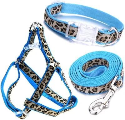 Leopard Design Dog Collar, Harness and Leash