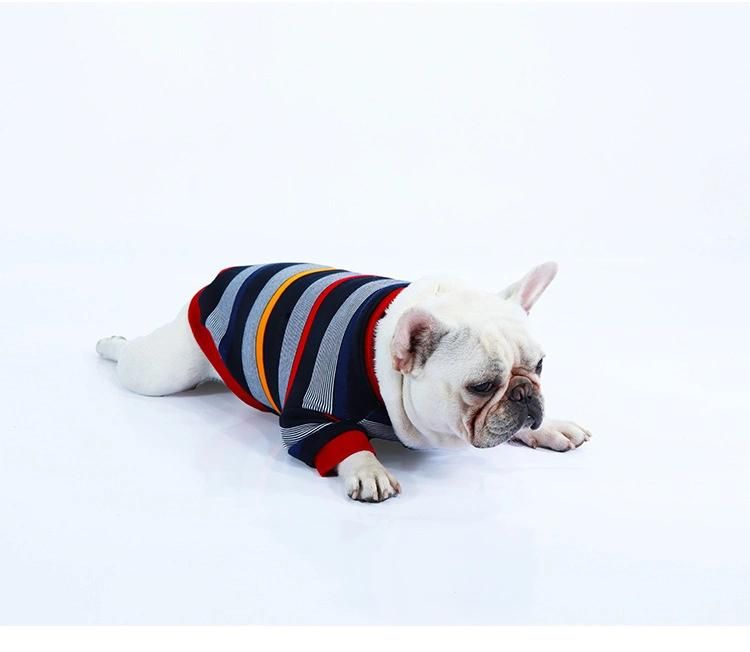Dog Clothes Spring Winter Autumn Cotton Printed Stripe Teddy Pet Dog Clothes for Cats Accessories Dog Clothes Wholesale
