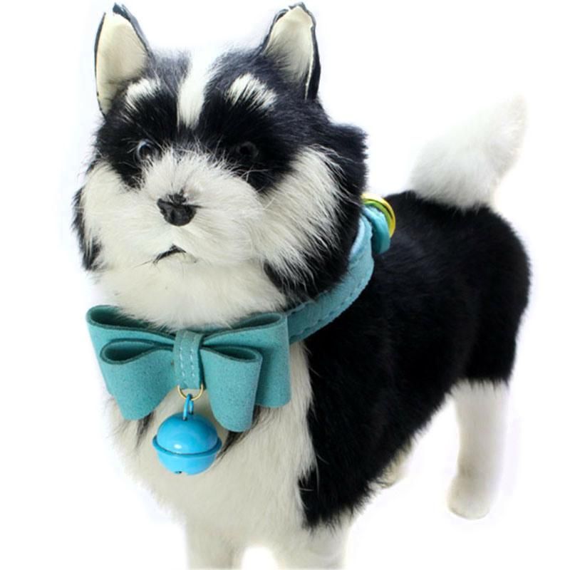 Bow Cat Collar Velvet Leather Pet Collar