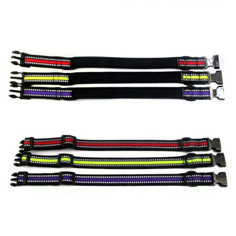 Strong Metal Buckle Dog Collar with Reflective Strips