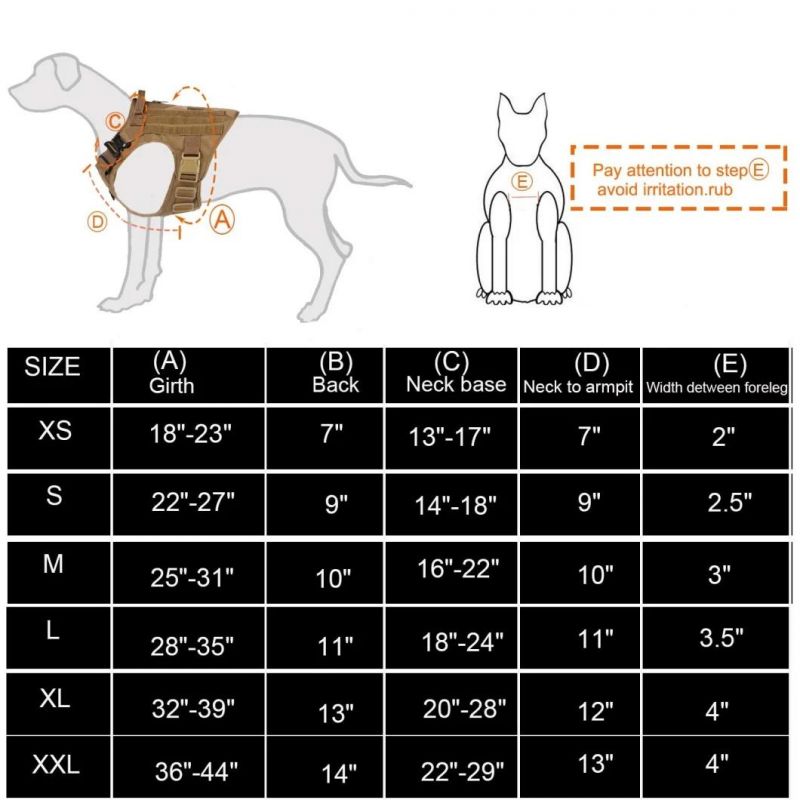 High Quality Military Nylon Dog Tactical Harness Working Dog Vest with Handle