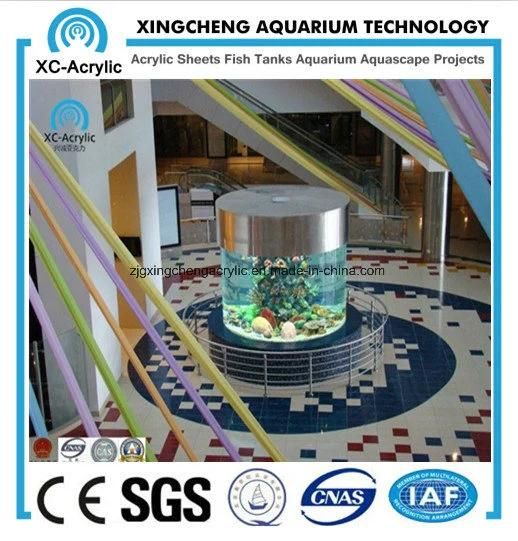 Cylindrical Acrylic Aquarium / Large Transparent Cylindrical Acrylic Aquarium by Customized for Acrylic Aquarium Project
