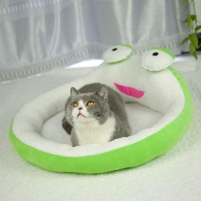 Animal Frog Shape Factory Wholesale Rest Improved Sleep Bed Skin Friendly Pet Bed Frog Shape Pet Bed