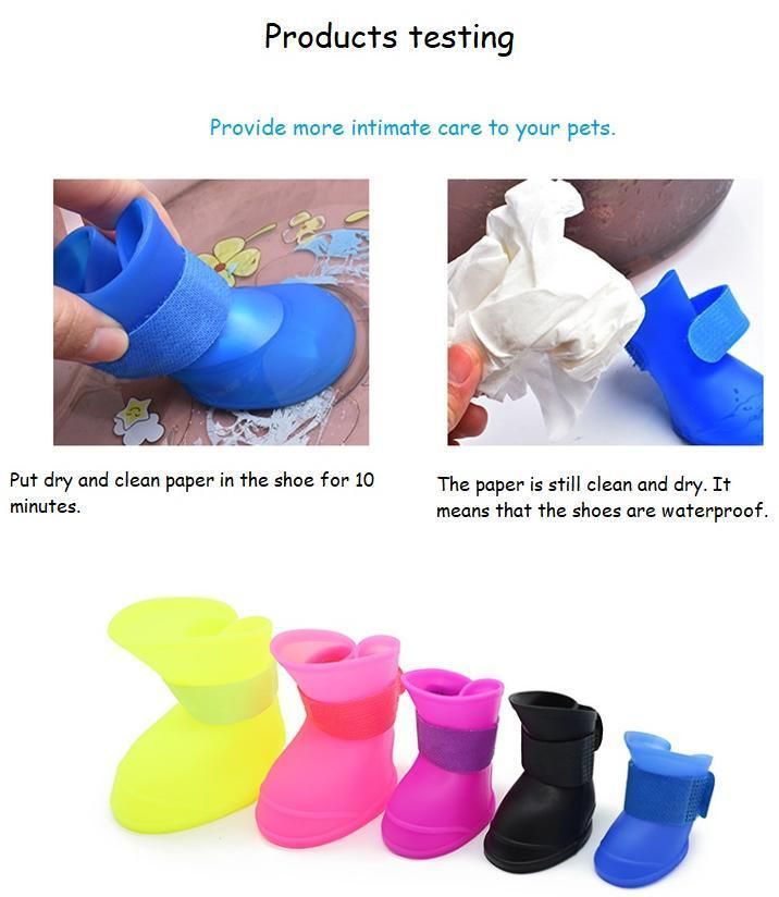New Arrival Eco-Friendly Silicone Dog Boots Silicone Rainy Shoes Amazon Hot Sales Flexible Protecting Shoe for Pets