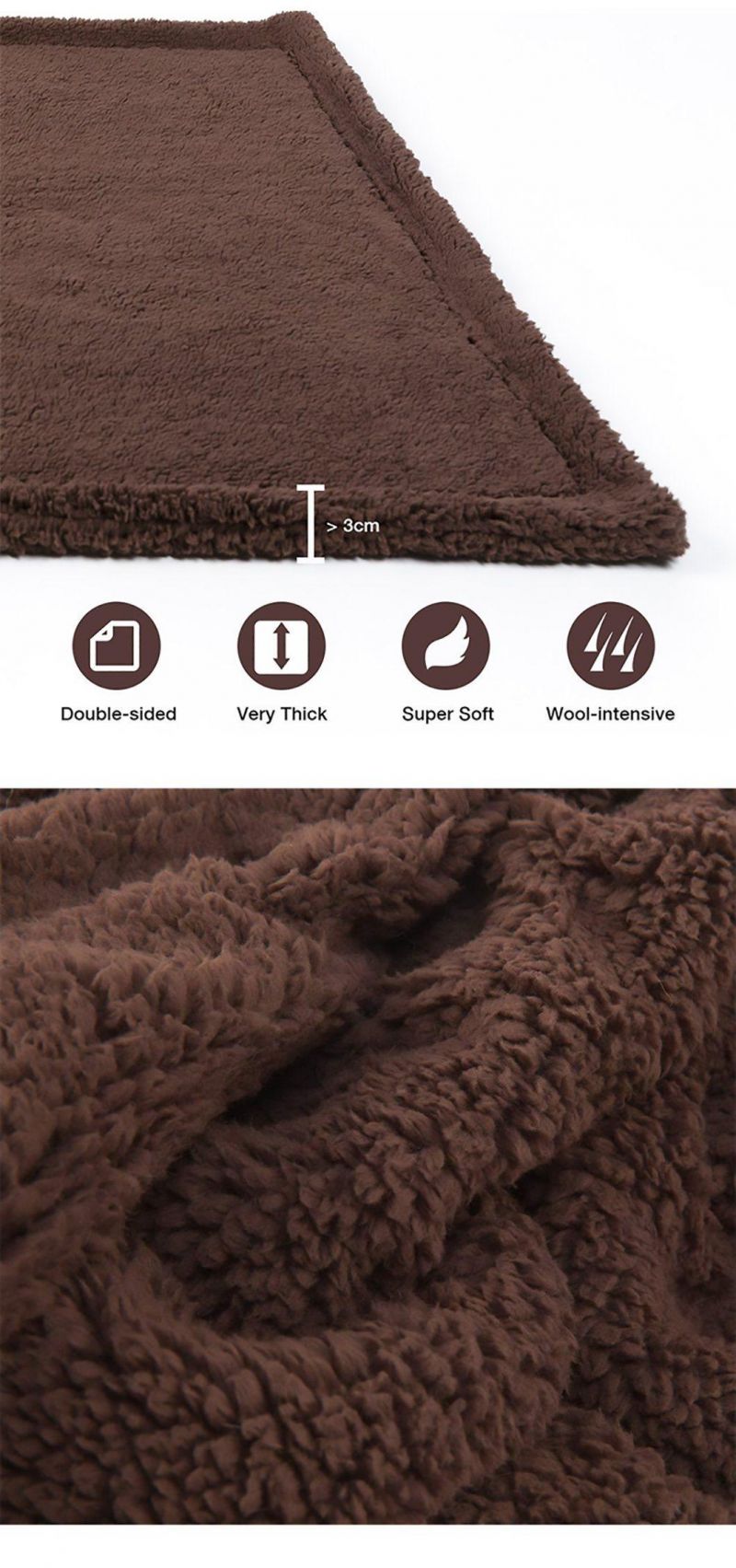 Wholesale Microfiber Fleece Double Sided Pet Blanket