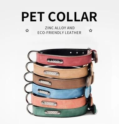 Chinese Factory Conjunto Collar De Cuero Microfiber Leather Dog Collars