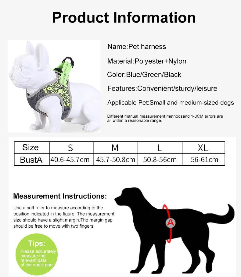 High Quality Wholesale Custom Color S-XL Quick Release Buckle Nylon Dog Harness//