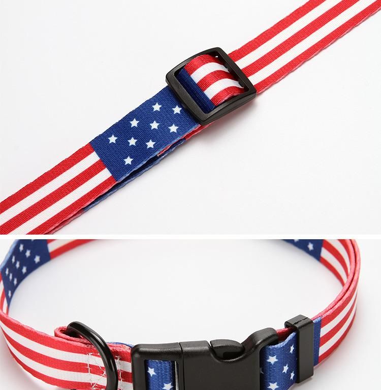 Manufacturers American Flag Designer, Buckle Hardware Polyester Nylon Custom Pet Dog Training Collar/
