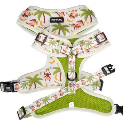 Wholesale High Quality Colorful Patterns Adjustable Pet Harness Air Mesh Custom Dog Harness