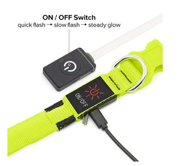 New Arrival Night Safety Flashing Flashing USB Cable Adjustable Rechargeable Glow Light up LED Pet Dog Collar for Animals