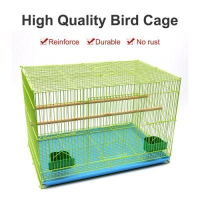 Wholesales Stainless Steel Bird Cage with Bowl and Wooden