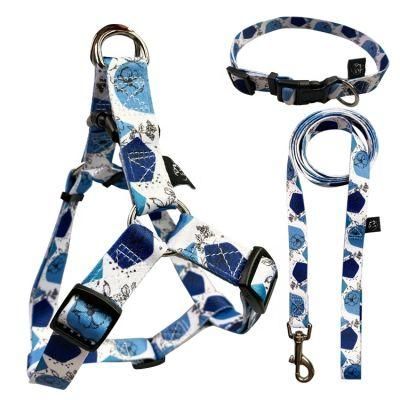 Customized Adjustable Multi-Design Pattern Soft Pet Products Dog Harness Set