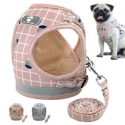 Nylon Mesh Reflective Dogs Harness and Leash Set Dogs Vest Harness Leads Pet Clothes