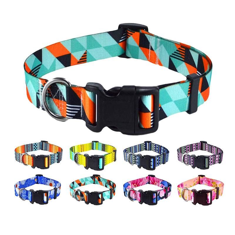 Custom Logo Polyester Printed Accessories Collars for Pet