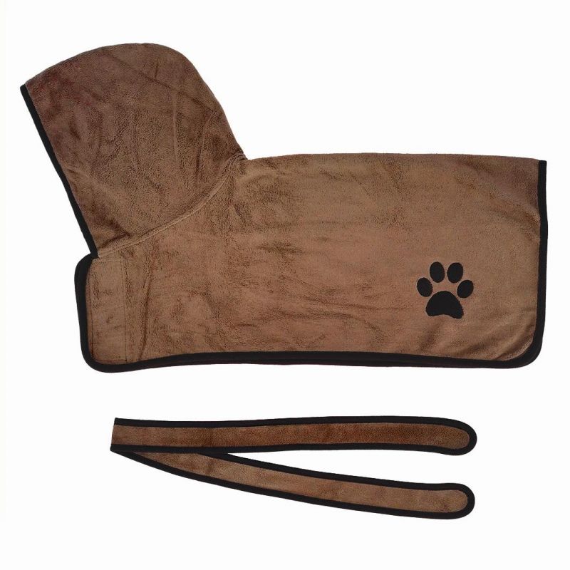 Mircofiber Absorbent Warm Grooming Quick-Dry Dog Cat Towel Bathrobe Wholesale Pet Accessories