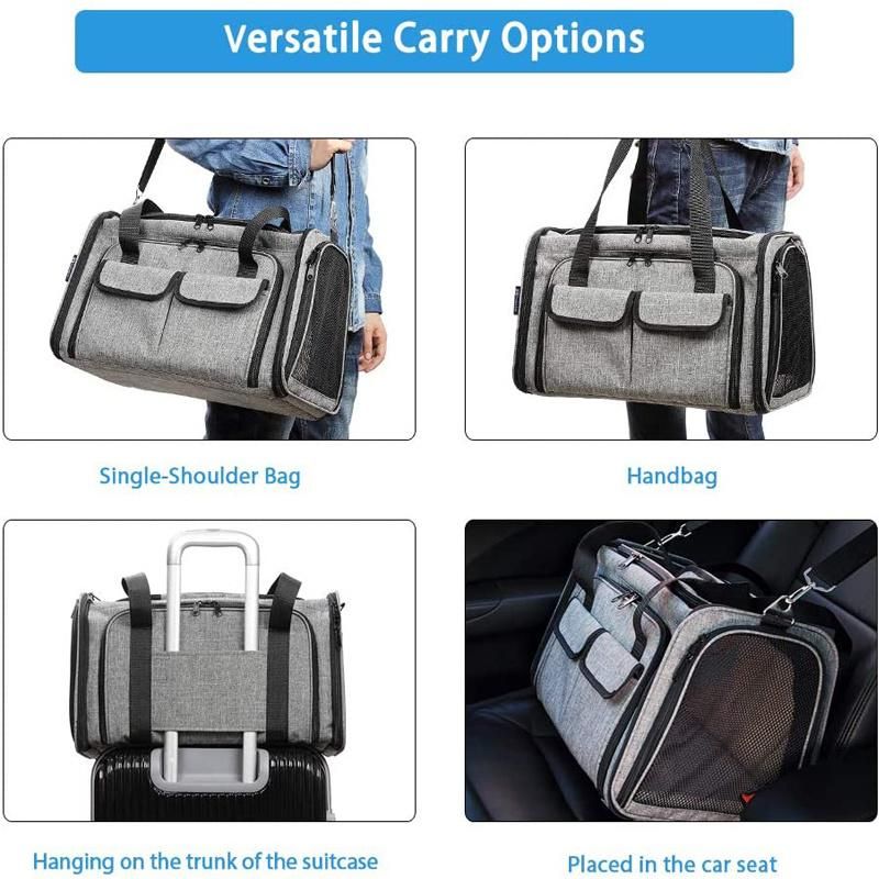 Expandable Pet Carrier Airline Approved Soft-Sided Dog Cat Carrier Bag for Cats Puppy and Small Animals