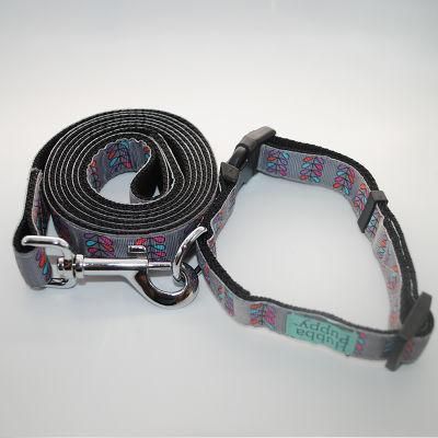 Cute Pet Leash Lead Collar Set with Ribbion Print Design