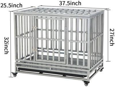 Double Door &amp; Locking Caster Design Dog Cage